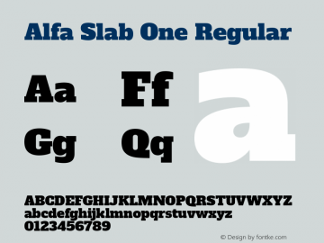 Alfa Slab One Regular Version 2.000图片样张