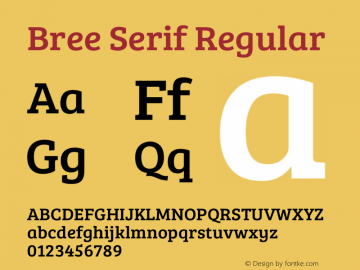 Bree Serif Regular Version 1.002图片样张