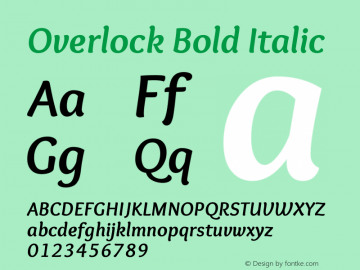 Overlock Bold Italic Version 1.002图片样张
