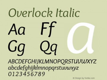 Overlock Italic Version 1.002图片样张