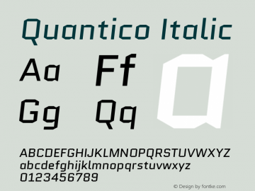 Quantico-Italic Version 2.002图片样张