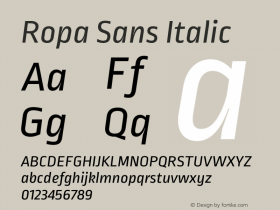 Ropa Sans Italic Version 1.100图片样张