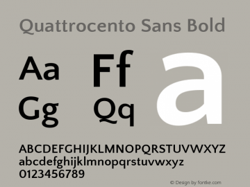 Quattrocento Sans Bold Version 2.000图片样张