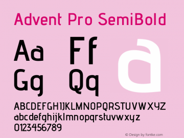 Advent Pro SemiBold Version 2.002图片样张