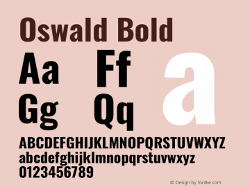 Oswald Bold Version 4.102图片样张