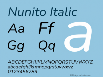 Nunito Italic Version 3.602图片样张