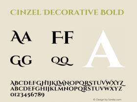 Cinzel Decorative Bold Version 1.002;PS 001.002;hotconv 1.0.56;makeotf.lib2.0.21325图片样张