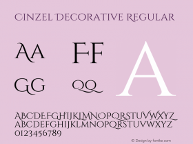 Cinzel Decorative Regular Version 1.002;PS 001.002;hotconv 1.0.56;makeotf.lib2.0.21325图片样张