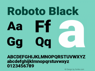 Roboto Black Version 2.137; 2017图片样张