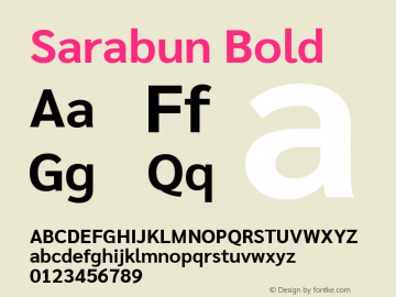 Sarabun Bold Version 1.000; ttfautohint (v1.6)图片样张