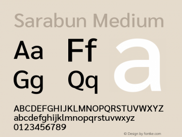 Sarabun Medium Version 1.000; ttfautohint (v1.6)图片样张
