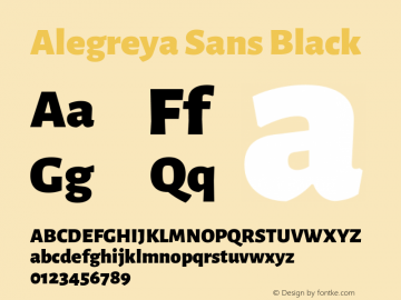 Alegreya Sans Black Version 2.004; ttfautohint (v1.6)图片样张