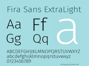 Fira Sans ExtraLight Version 4.203图片样张