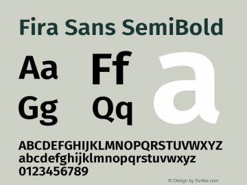 Fira Sans SemiBold Version 4.203图片样张