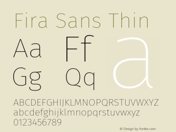 Fira Sans Thin Version 4.203图片样张