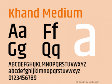Khand Medium Version 1.101;PS 1.0;hotconv 1.0.78;makeotf.lib2.5.61930; ttfautohint (v1.1) -l 7 -r 28 -G 50 -x 13 -D latn -f deva -w G图片样张