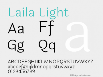 Laila Light Version 1.302;PS 1.0;hotconv 1.0.78;makeotf.lib2.5.61930; ttfautohint (v1.1) -l 8 -r 50 -G 200 -x 14 -D latn -f deva -w gGD -W -c图片样张
