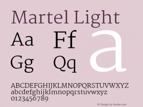 Martel Light Version 1.001; ttfautohint (v1.1) -l 5 -r 5 -G 72 -x 0 -D latn -f none -w gGD -W -c图片样张