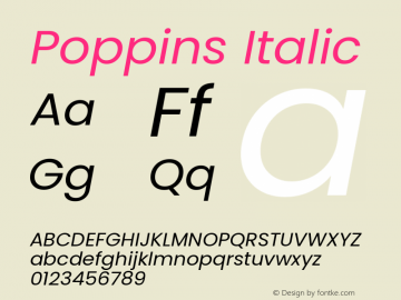 Poppins Italic 4.004图片样张
