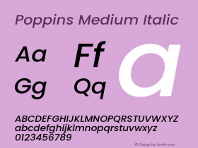 Poppins Medium Italic 4.004图片样张