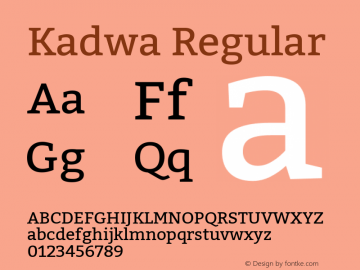 Kadwa Version 1.001;PS 001.000;hotconv 1.0.70;makeotf.lib2.5.58329 DEVELOPMENT; ttfautohint (v1.00) -l 8 -r 50 -G 200 -x 14 -D latn -f none -w G图片样张