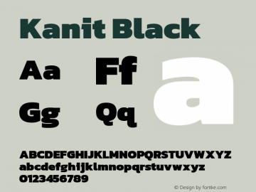 Kanit Black Version 2.000; ttfautohint (v1.8.3)图片样张