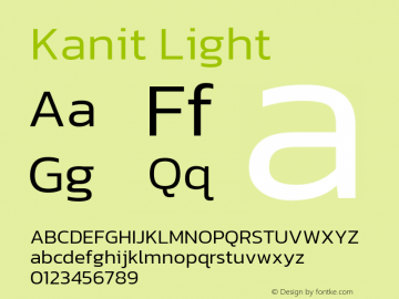 Kanit Light Version 2.000; ttfautohint (v1.8.3)图片样张