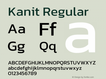 Kanit Regular Version 2.000; ttfautohint (v1.8.3)图片样张