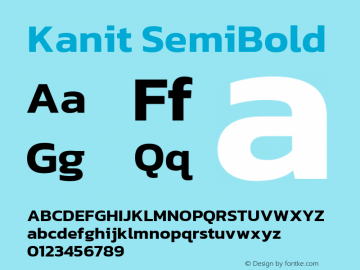 Kanit SemiBold Version 2.000; ttfautohint (v1.8.3)图片样张