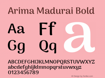 Arima Madurai Bold Version 1.020图片样张