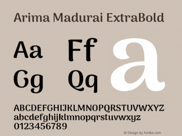 Arima Madurai ExtraBold Version 1.020图片样张