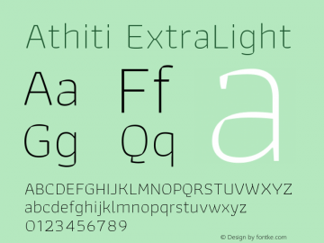 Athiti-ExtraLight Version 1.032图片样张