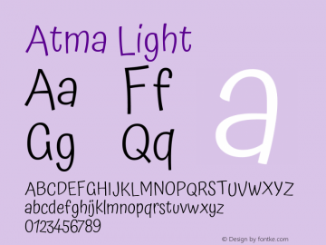 Atma Light Version 1.102;PS 1.100;hotconv 1.0.86;makeotf.lib2.5.63406图片样张