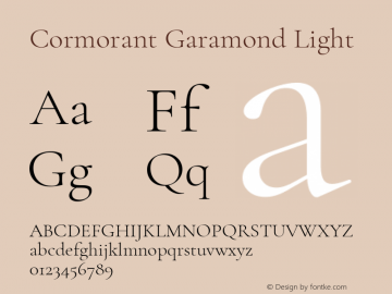 Cormorant Garamond Light Version 3.303图片样张