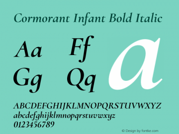 Cormorant Infant Bold Italic Version 3.303图片样张