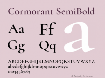 Cormorant SemiBold Version 3.303图片样张