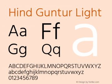 Hind Guntur Light Version 1.002;PS 1.0;hotconv 1.0.86;makeotf.lib2.5.63406; ttfautohint (v1.8.2) -l 8 -r 50 -G 200 -x 13 -D telu -f latn -a qsq -W -X 