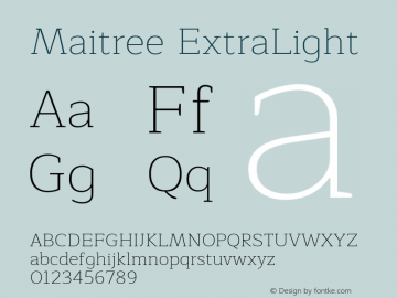 Maitree-ExtraLight Version 1.002图片样张