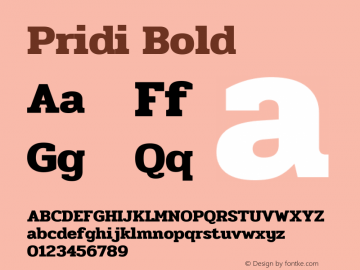 Pridi Bold Version 1.001图片样张