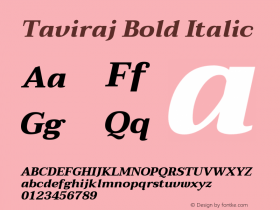 Taviraj Bold Italic Version 1.001图片样张