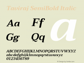 Taviraj SemiBold Italic Version 1.001图片样张