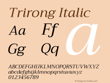 Trirong Italic Version 1.001图片样张