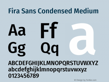 Fira Sans Condensed Medium Version 4.203图片样张