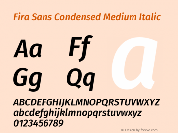 Fira Sans Condensed Medium Italic Version 4.203图片样张