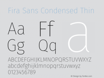 Fira Sans Condensed Thin Version 4.203图片样张