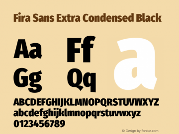 Fira Sans Extra Condensed Black Version 4.203图片样张