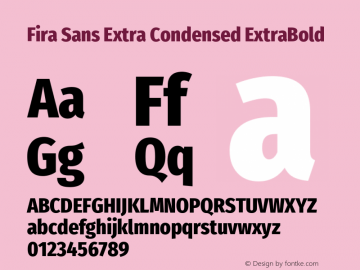 Fira Sans Extra Condensed ExtraBold Version 4.203图片样张