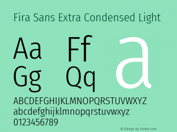 Fira Sans Extra Condensed Light Version 4.203图片样张
