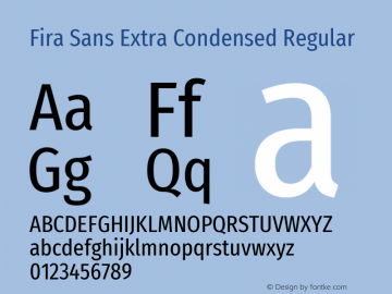 Fira Sans Extra Condensed Regular Version 4.203图片样张