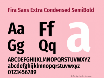 Fira Sans Extra Condensed SemiBold Version 4.203图片样张